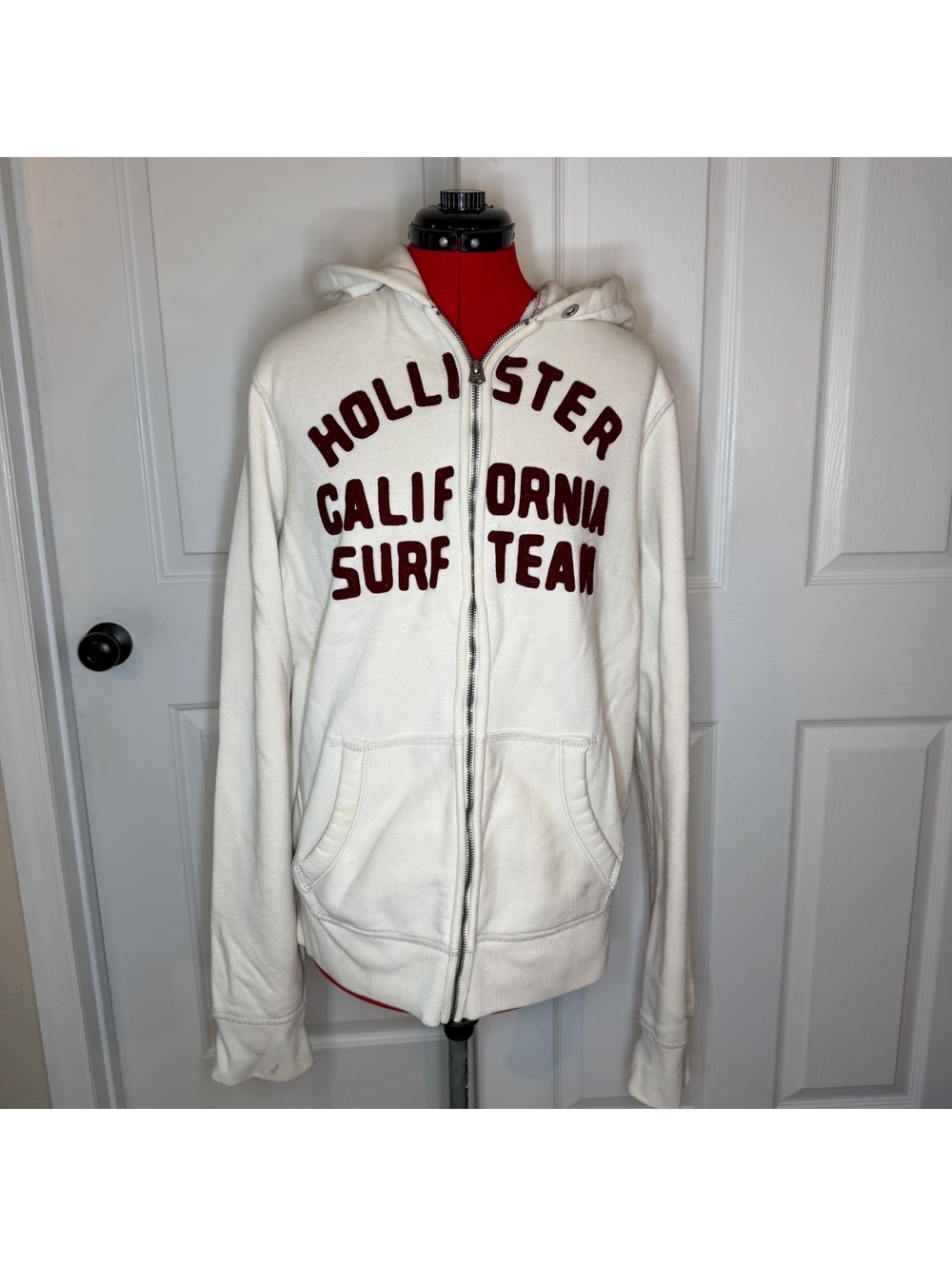 Y2K Hollister California Surf Team Heavy Weight Full Zip Hooded Sweatshirt Men L